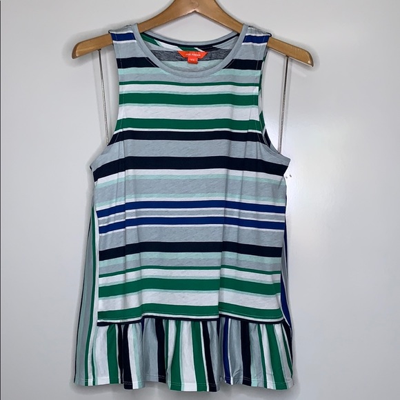 NWOTs JOE FRESH • Print Striped Peplum Tank Top - Picture 2 of 6